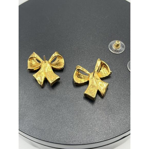 Kenneth Jay Lane for Avon Black Enamel Bow Pendant Enhancer‎ Clip Earrings Set - Picture 8 of 16